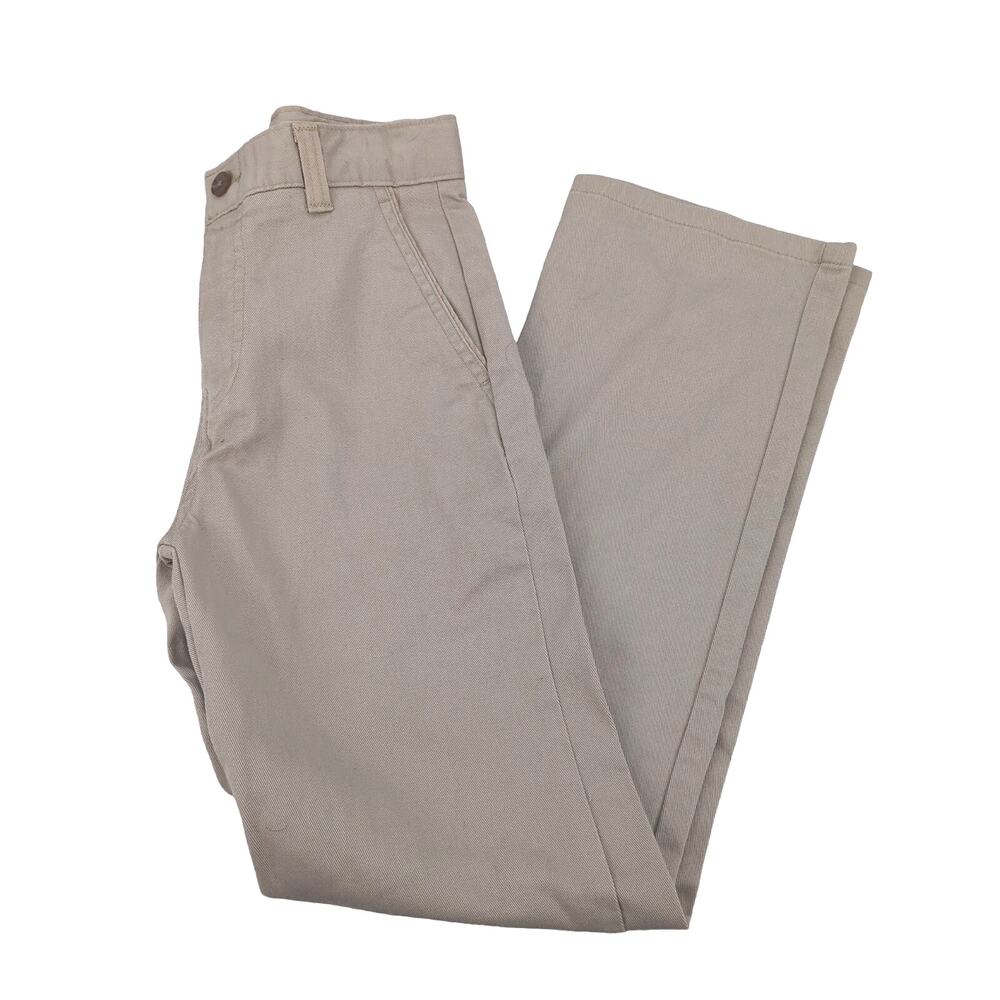 EUC Chaps Khaki Dress Pants Cotton Blend Boys US 12 Flat Pockets - Picture 2 of 10